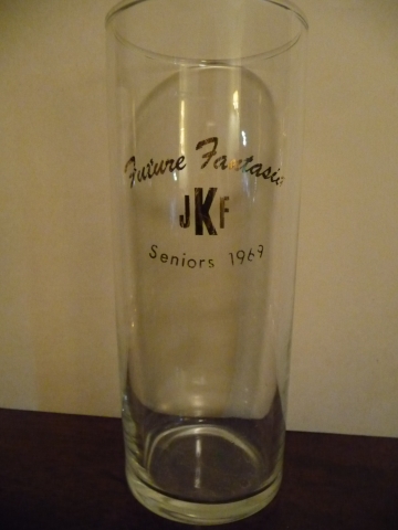 Glass favor from the JFK Ring Dance